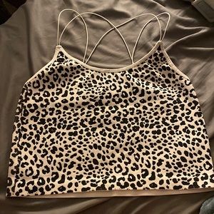 Leopard print tank crop top, size XL. never worn.